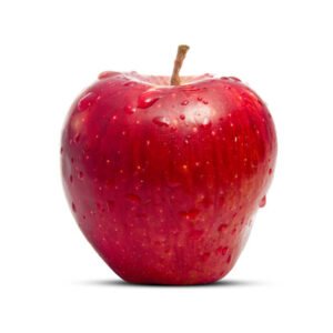 fresh wet apple isolated on white background