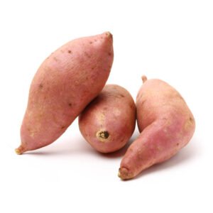 sweet potatoes on the white background