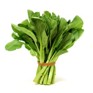 green kale on a white background