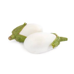 white eggplant isolated on white background. local product of catalonia (spain)