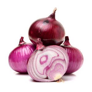 red onion isolated on white background
