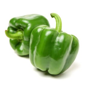 isolated green capsicum couple on the white background